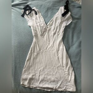 White Dress with Black Bows